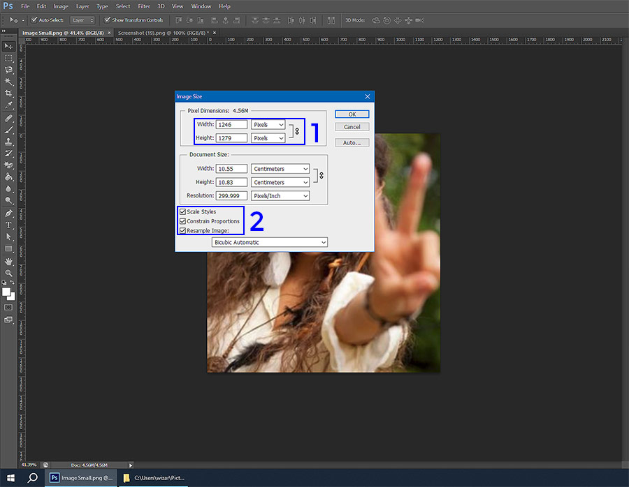 Photoshop Aspect ratio settings