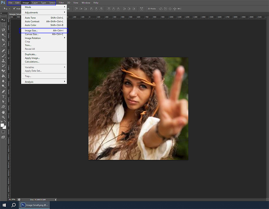 Photoshop Image Menu