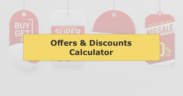 Sales, Offers and Discounts calculator